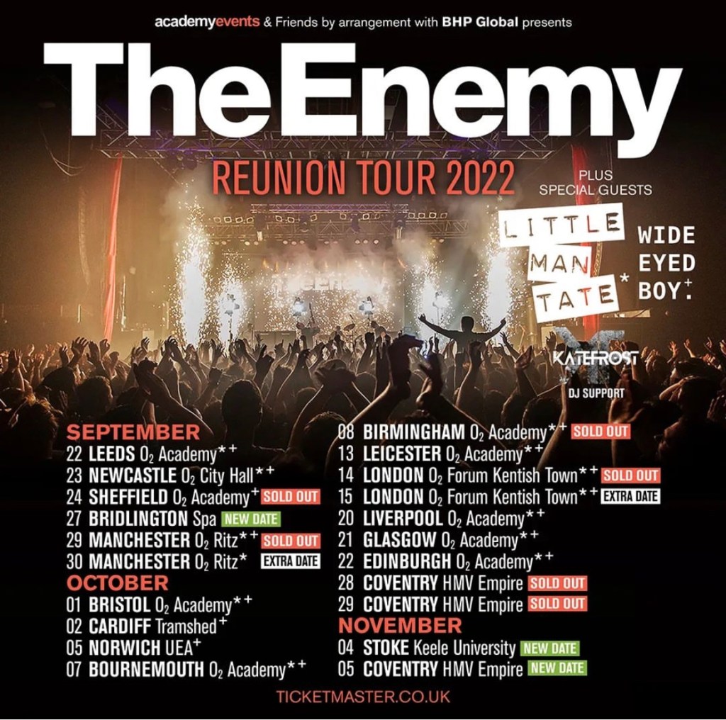 CAUGHT LIVE: THE ENEMY – O2 KENTISH TOWN FORUM&nbsp;14.10.22